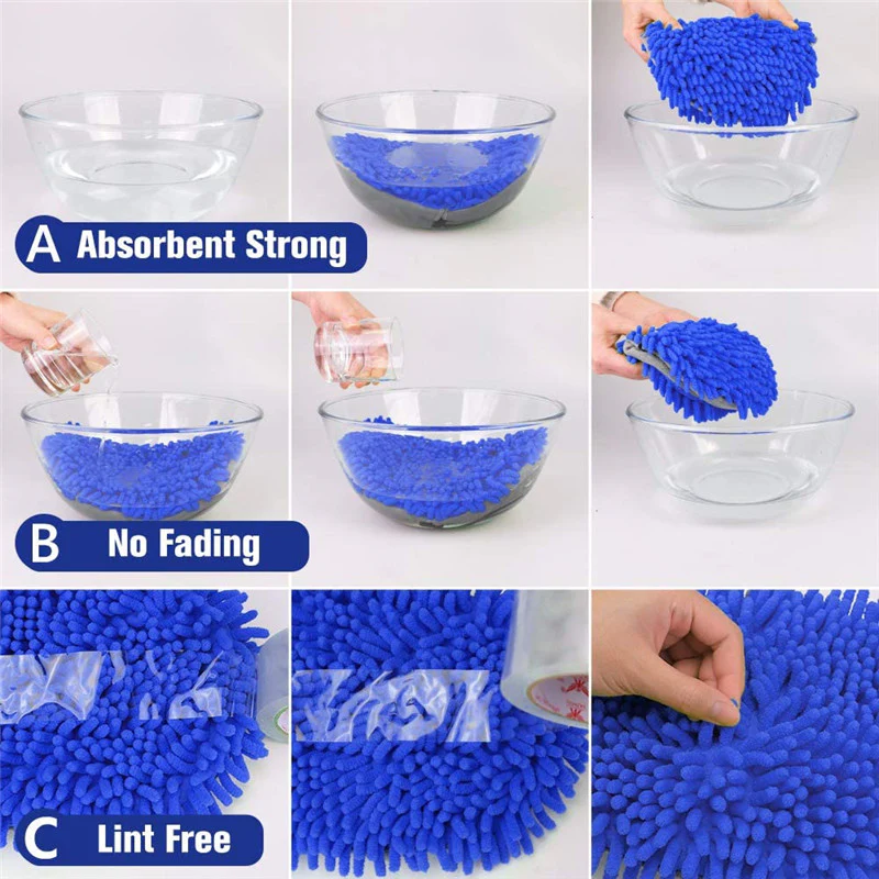 2-in-1 Telescopic Chenille Car Wash Mop w. Removable Wash Mitt (1.75-3.75 ft. Extension) - KaJay Automotive