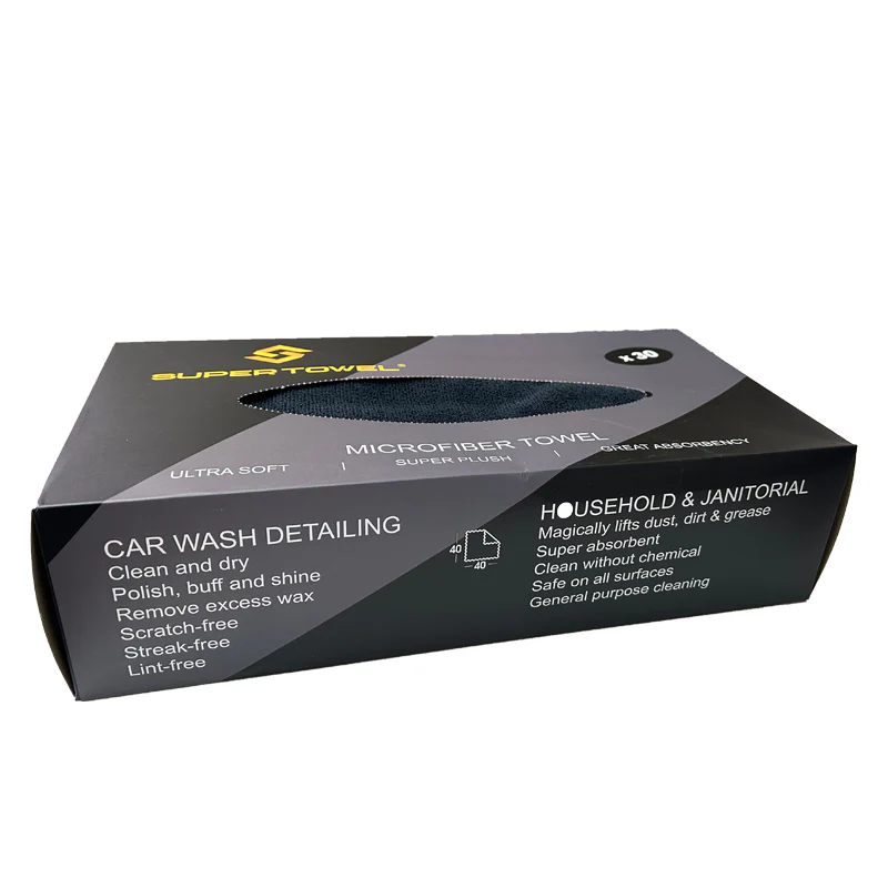 30pcs/box Microfiber Towels with Dispenser Box - KaJay Automotive