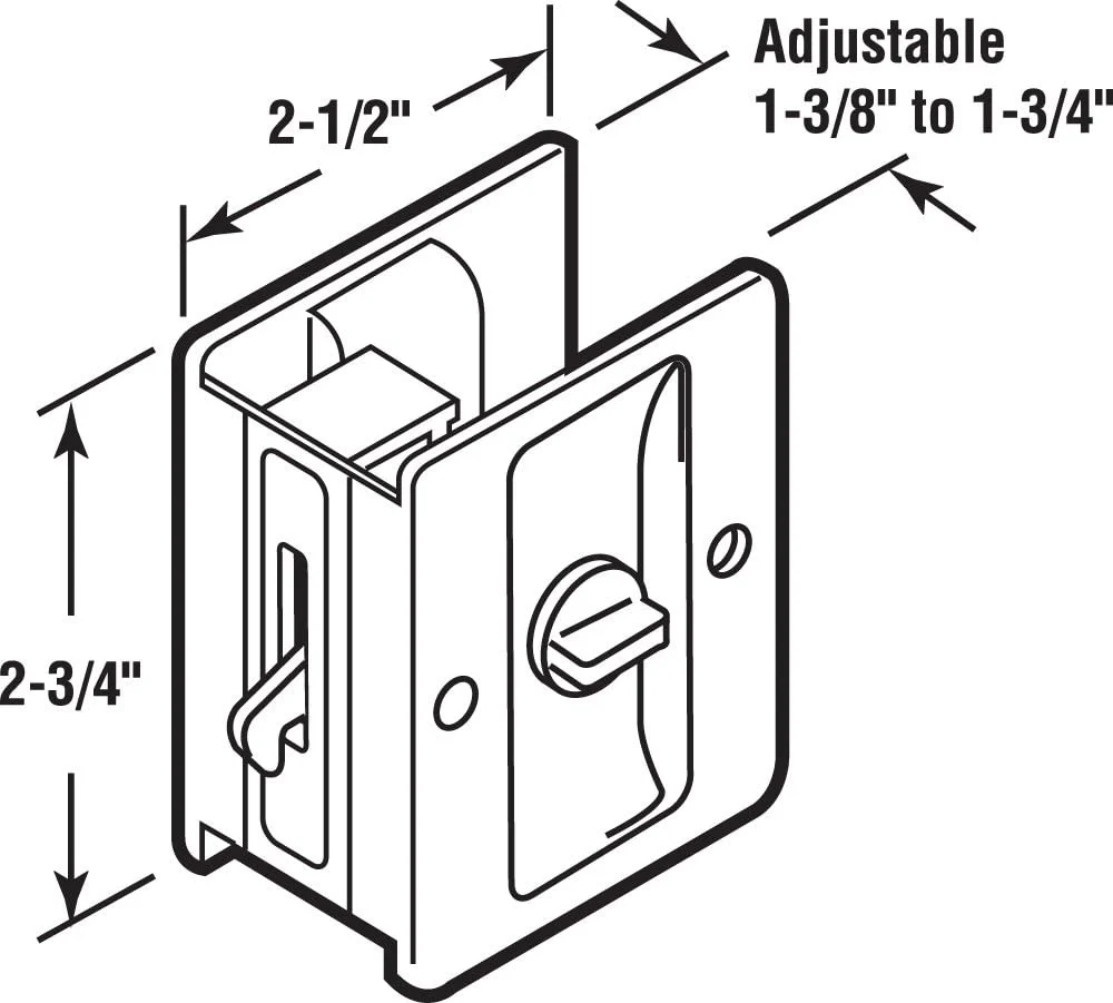 Prime-Line Products N 7161 Pocket Door Privacy Lock with Pull, Satin Chrome - KaJay Automotive