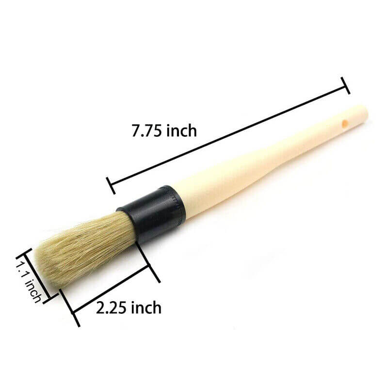 Boar Hair Detailing Brush w. Protective Rubber Ferrule (Pack of 2) - KaJay Automotive