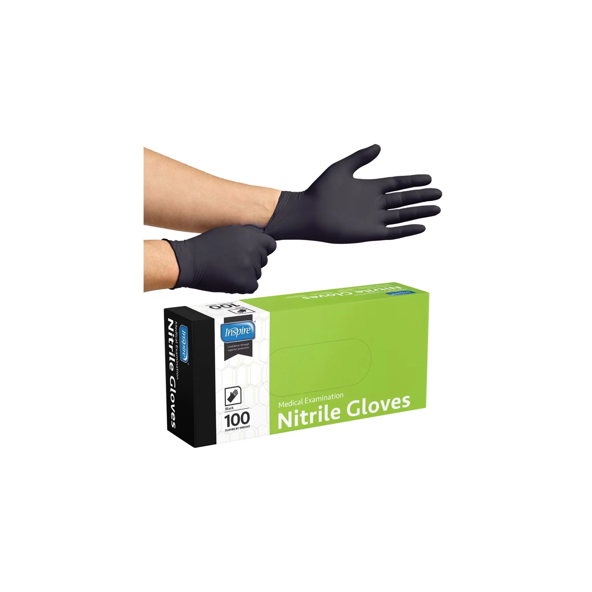 Inspire Black Nitrile Disposable Gloves - KaJay Automotive